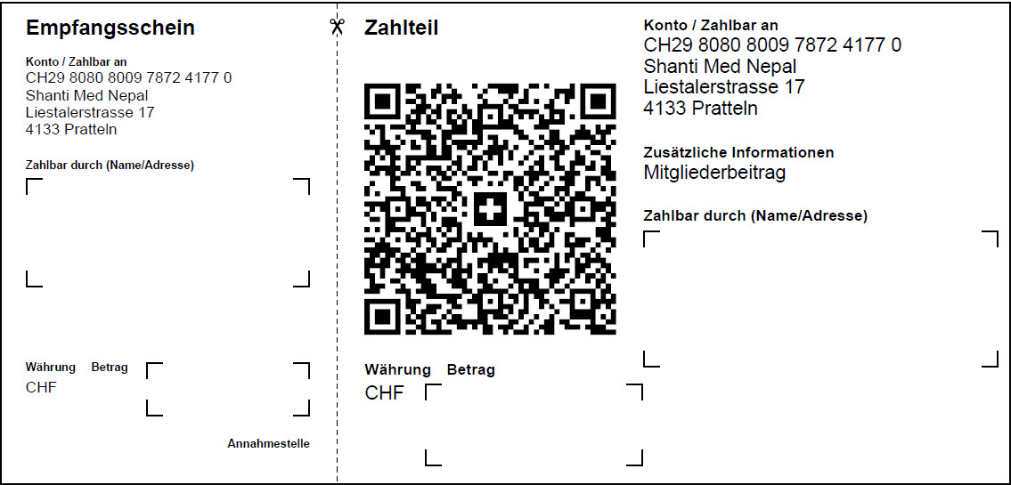 Shanti QR EZ Mitgliederbeitrag